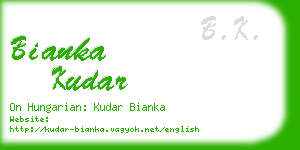 bianka kudar business card